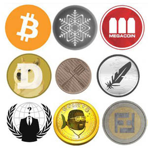 a bunch of bitcoins